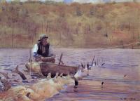 Homer, Winslow - Man in a Punt, Fishing